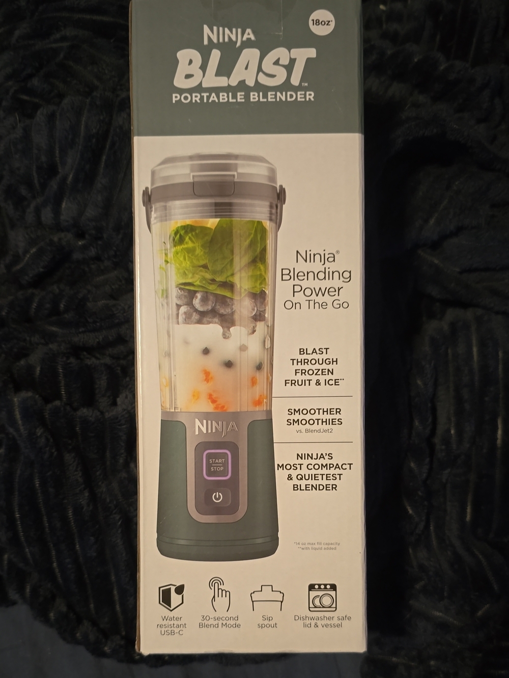 Ninja Portable Blender - Light Green with Gray and Purple Button